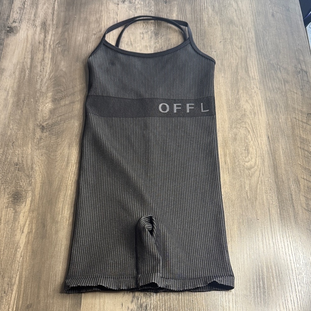 OFFLINE Black Ribbed Authletic Jumpsuit